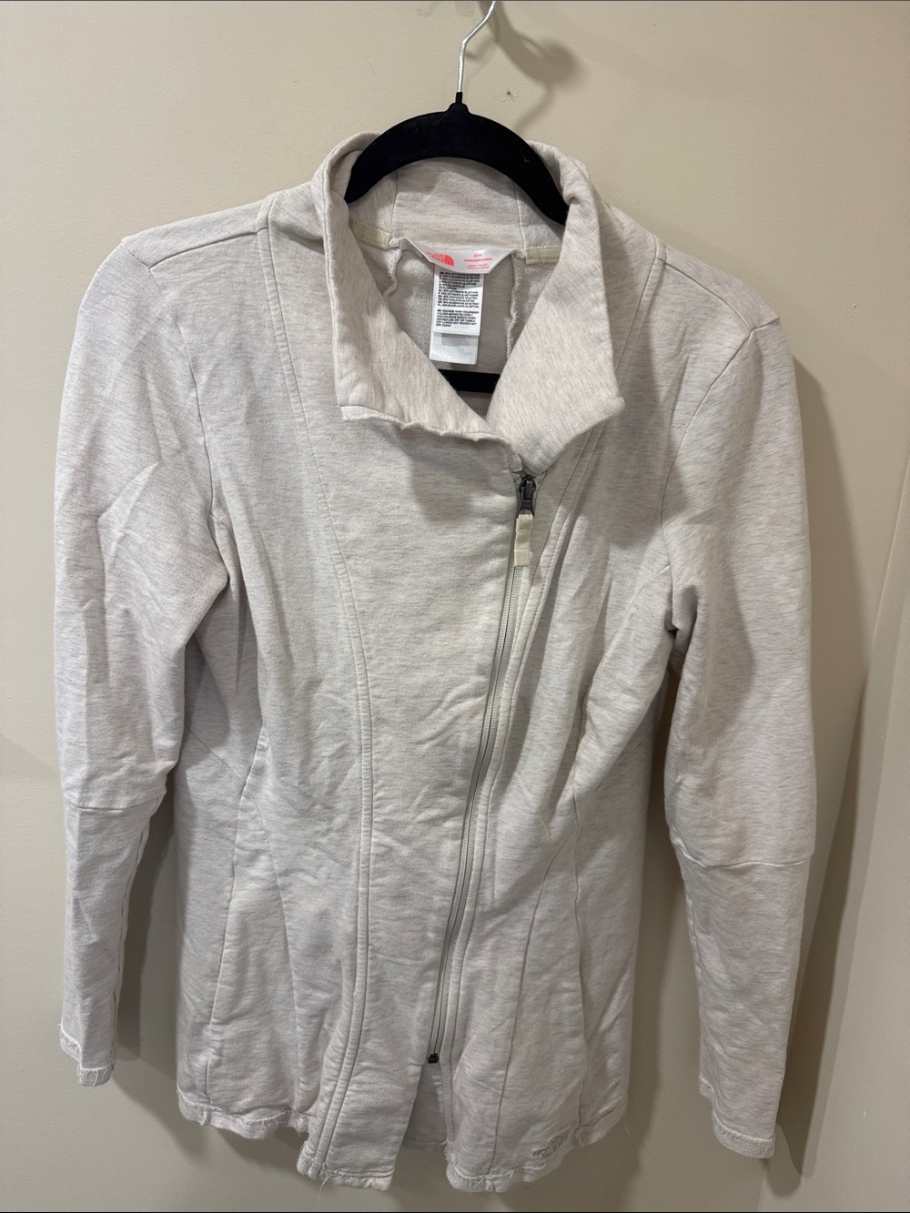 The North Face Light Gray Asymmetric Zip Utility Jacket